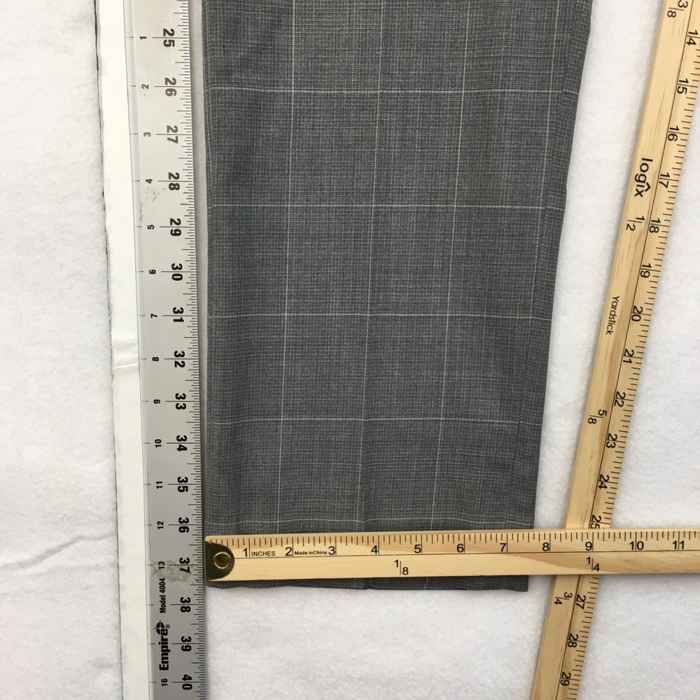 J. Hilburn Vitale Barberis Canonico Grey Plaid Wool Dress Pants Mens 31x30 - Picture 9 of 9